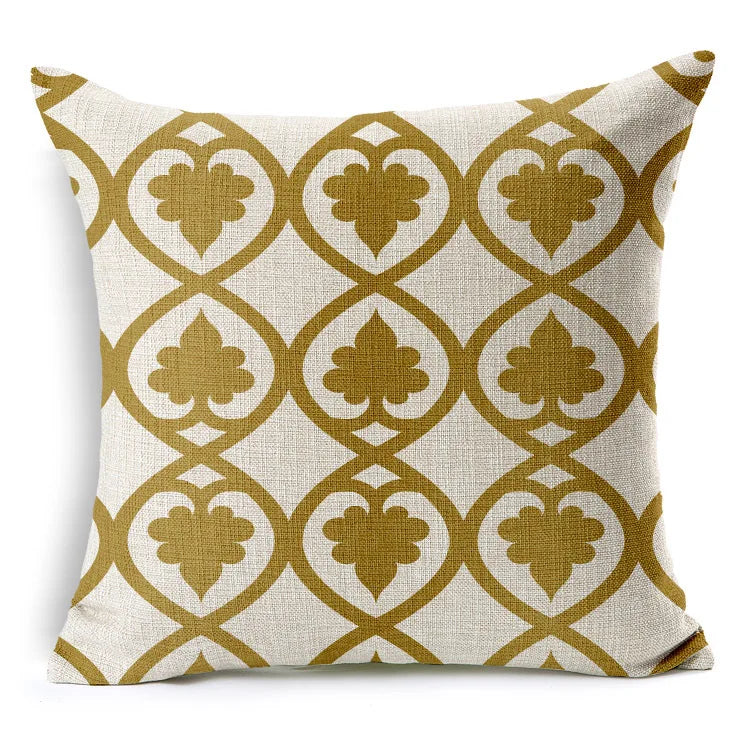 Golden Geometry Cushion Pillowcase Nordic