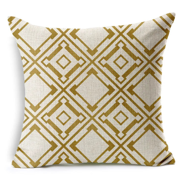 Golden Geometry Cushion Pillowcase Nordic