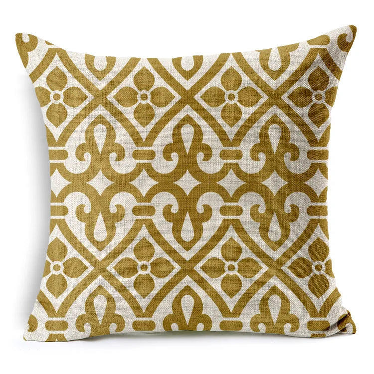Golden Geometry Cushion Pillowcase Nordic
