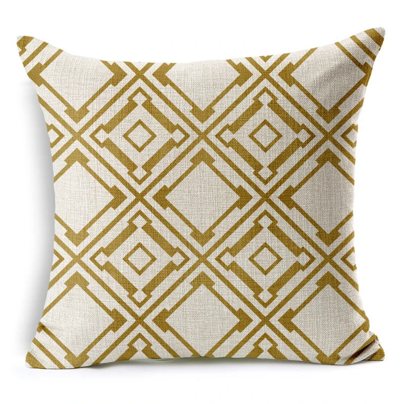 Golden Geometry Cushion Pillowcase Nordic