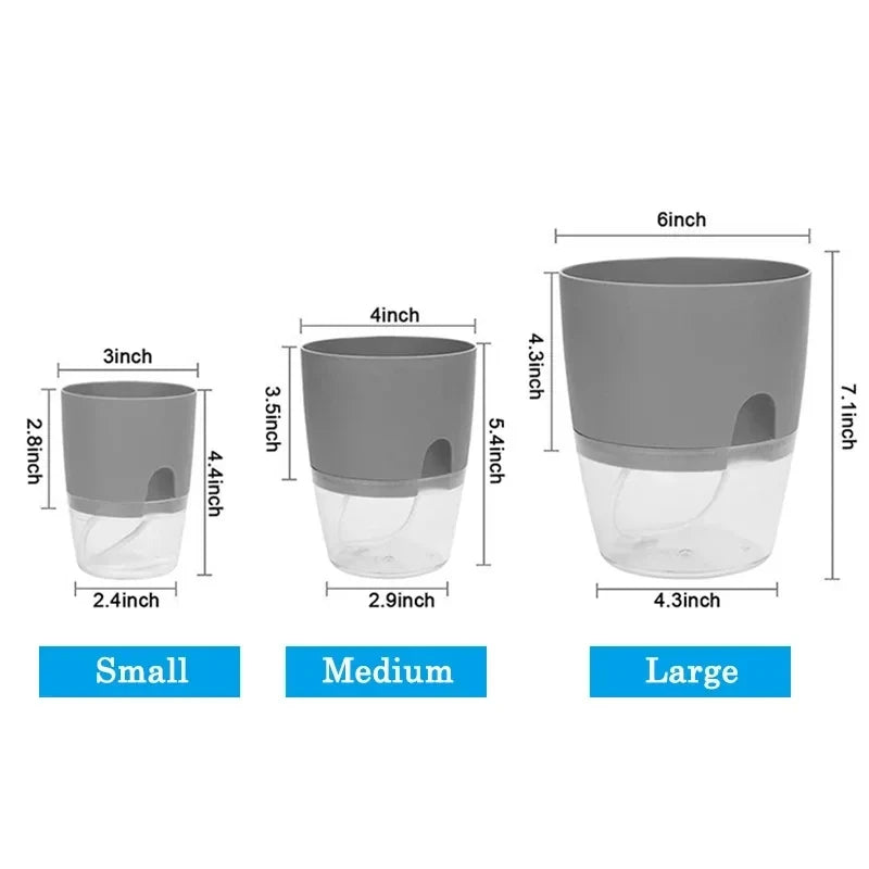 Self Watering Flowerpot Transparent Double Layer