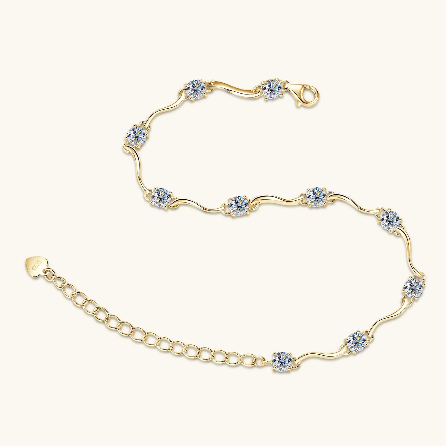 Moissanite 925 Stirling Silver Bracelets GRA Certified