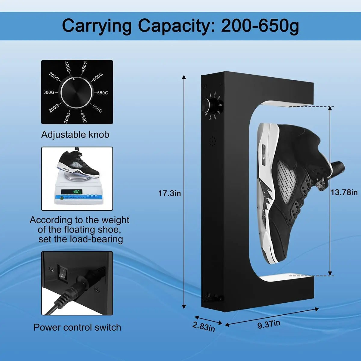 Magnetic Floating Shoe Display Stand | Magnetic Levitation Shoe Stand with LED Lights