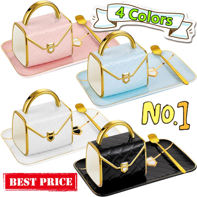 Ceramic Bag Shaped Cup and Saucer Set