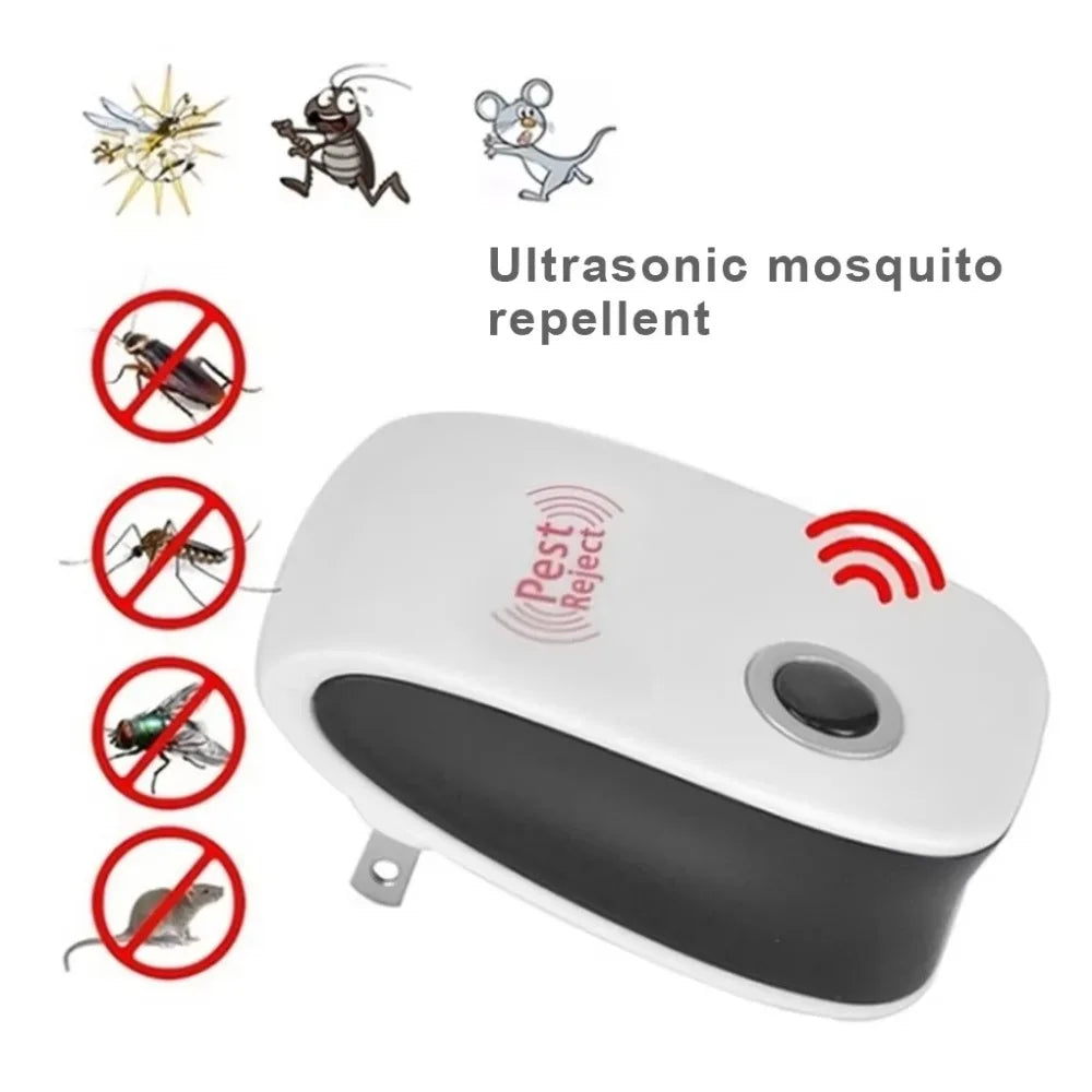 Repelente ultrasónico para ratas, cucarachas, mosquitos e insectos: dispositivo enchufable para control de roedores en casa y garaje.
