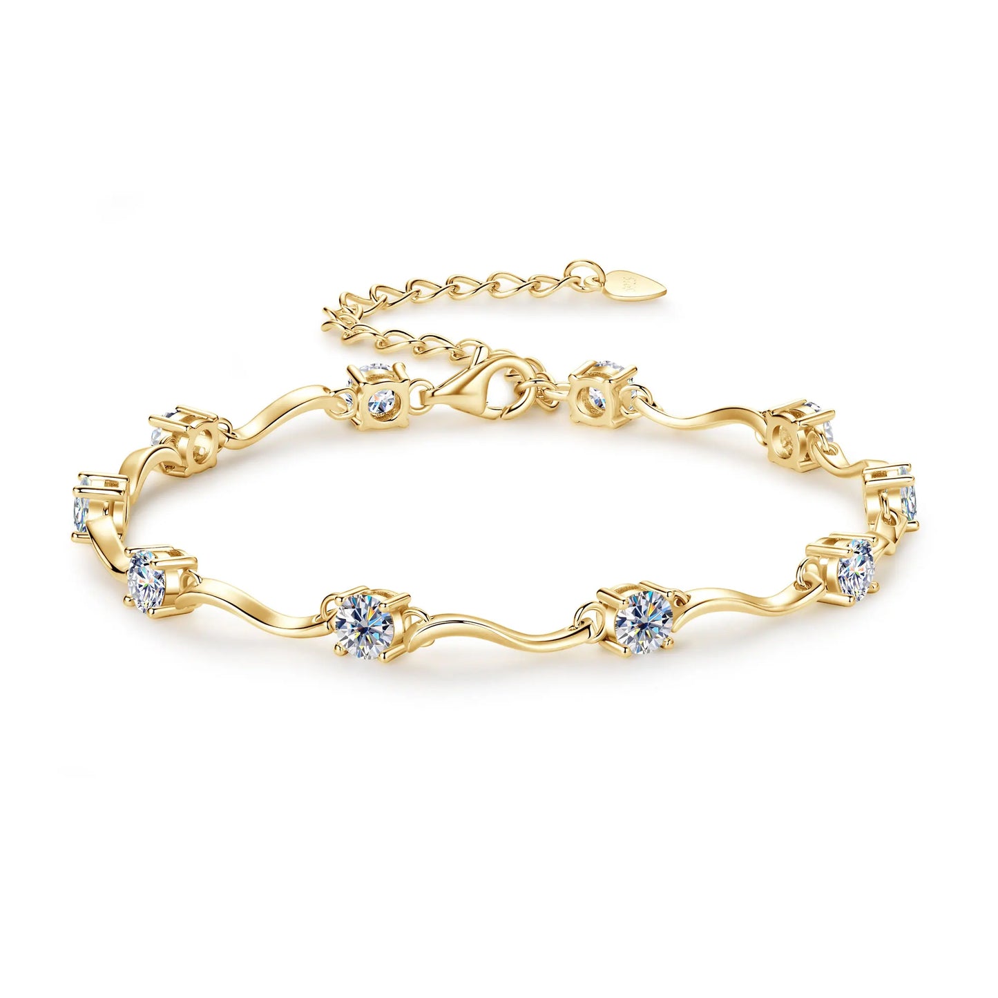 Moissanite 925 Stirling Silver Bracelets GRA Certified