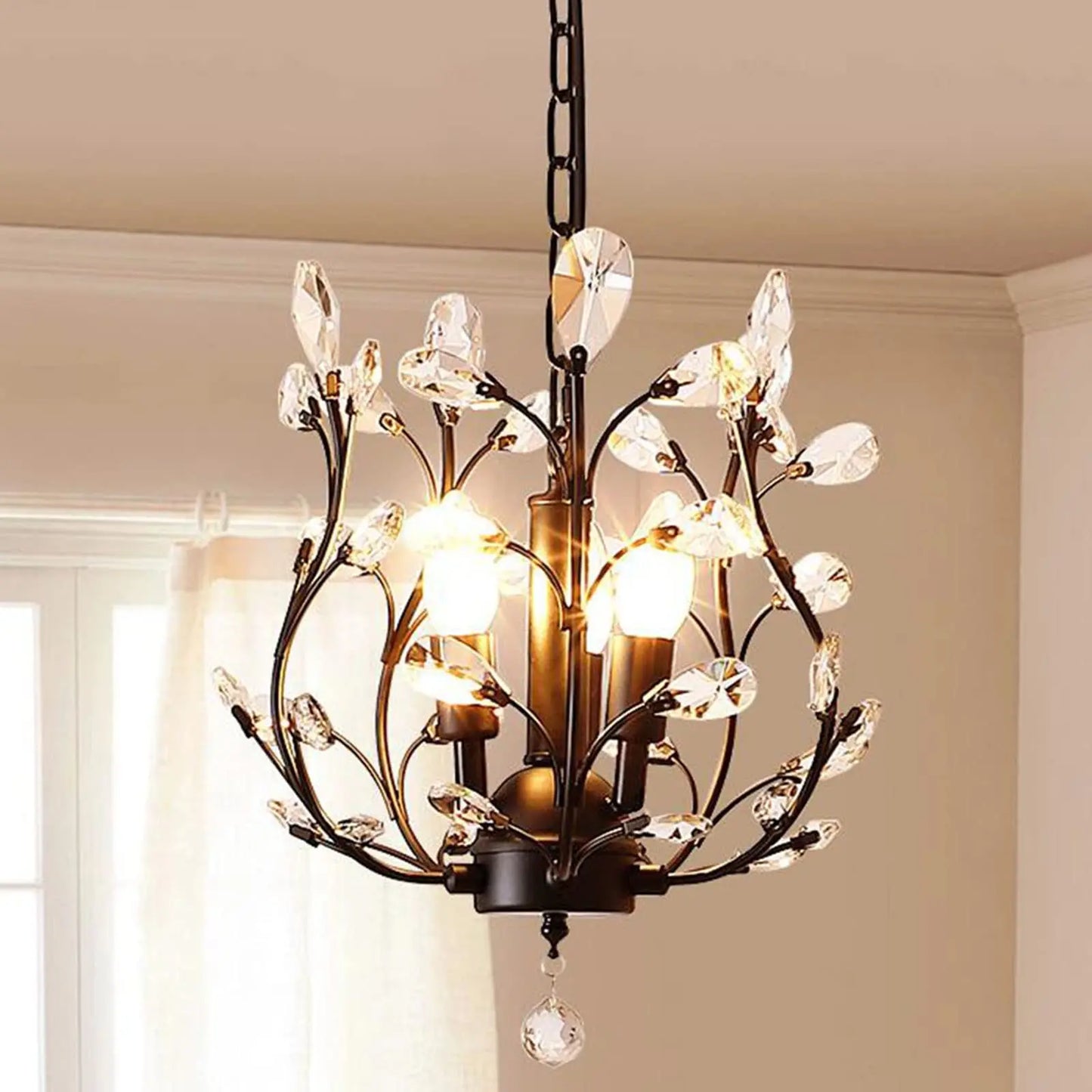 Modern Glass Golden vintage leaf branch crystal chandeliers