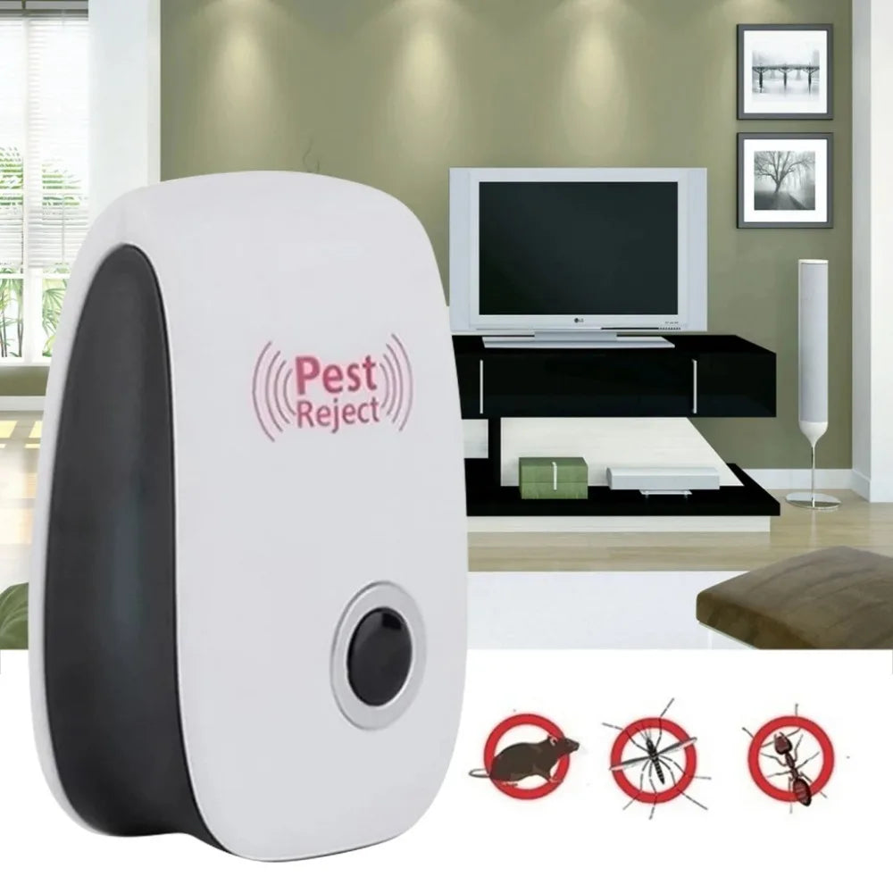 Repelente ultrasónico para ratas, cucarachas, mosquitos e insectos: dispositivo enchufable para control de roedores en casa y garaje.