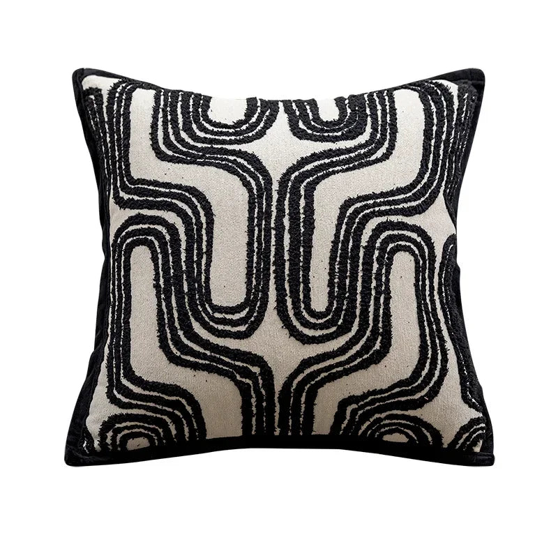 Black Throws Pillow Nordic Modern Minimalist Cushion Cover