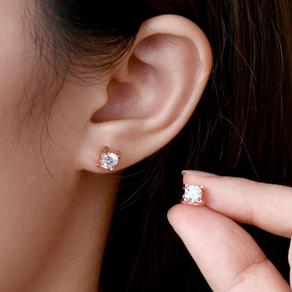 Moissanite 925 Sterling Silver Jewelry Set 18K Gold Plated GRA Certified