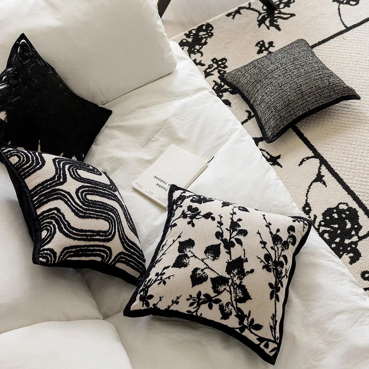 Black Throws Pillow Nordic Modern Minimalist Cushion Cover
