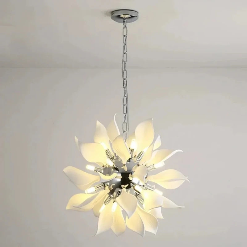 Nordic Petal Modern Ceramics Flower Art Chandelier Light