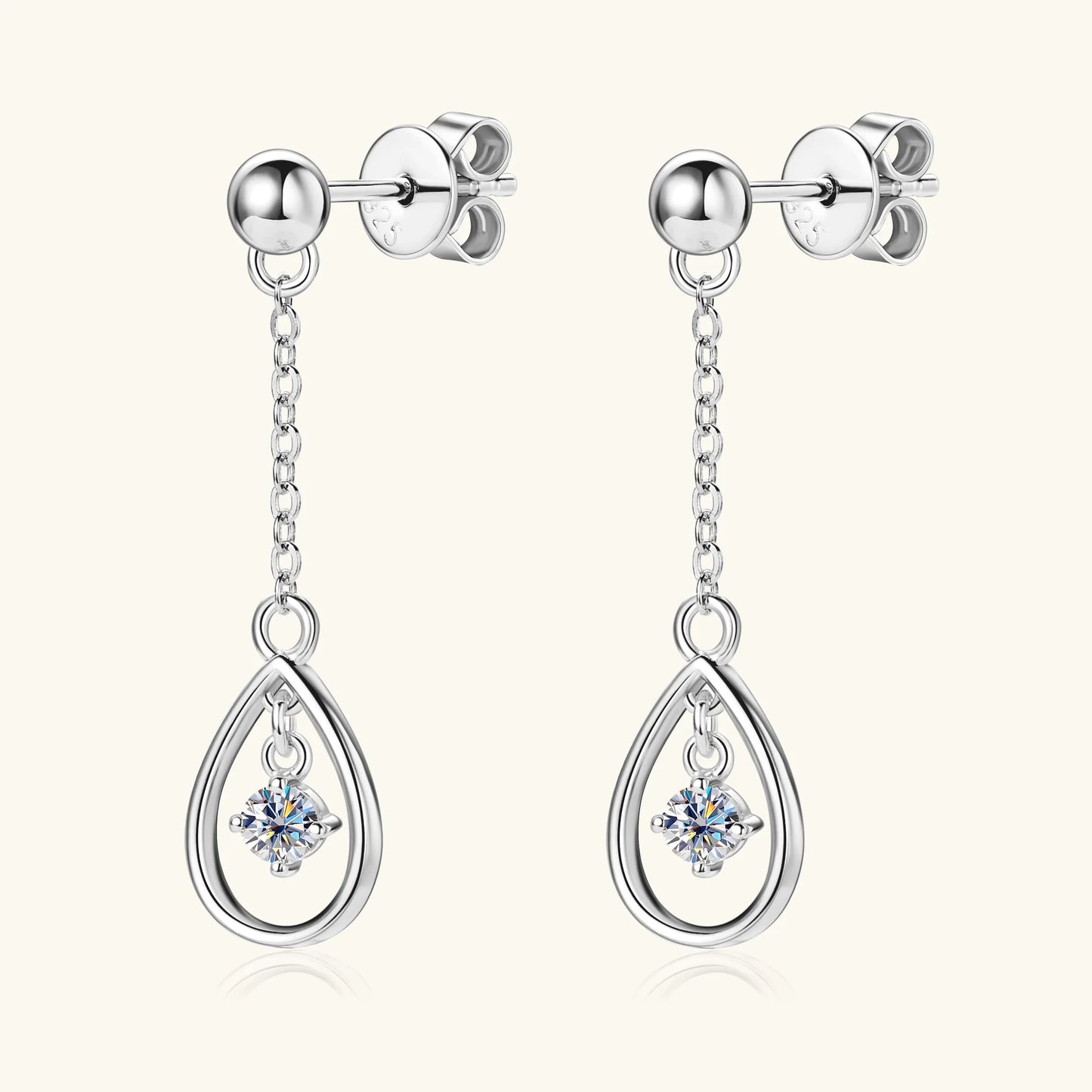 Moissanite Tassel 925 Sterling Silver Long Drop Earrings