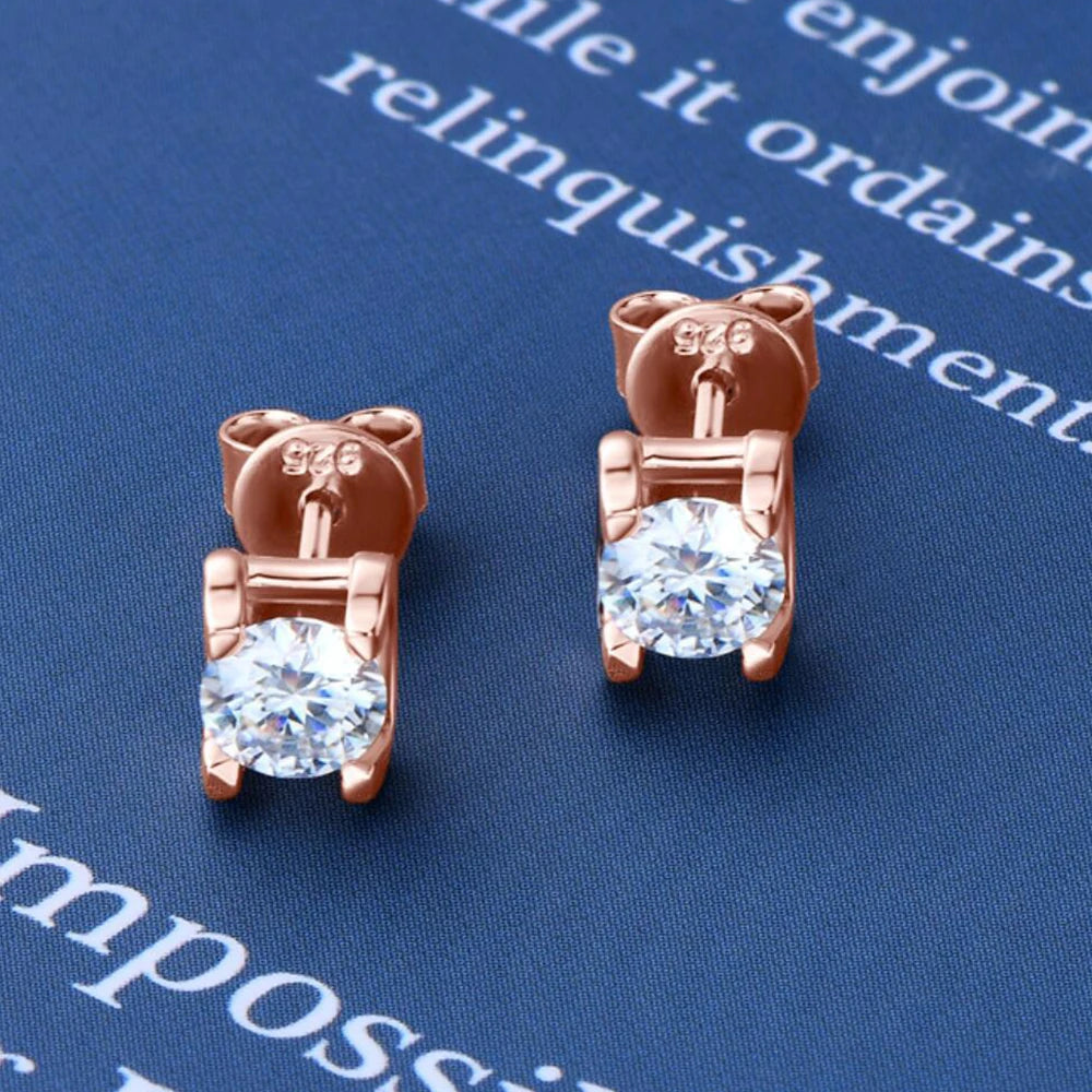Moissanite 925 Sterling Silver Jewelry Set 18K Gold Plated GRA Certified