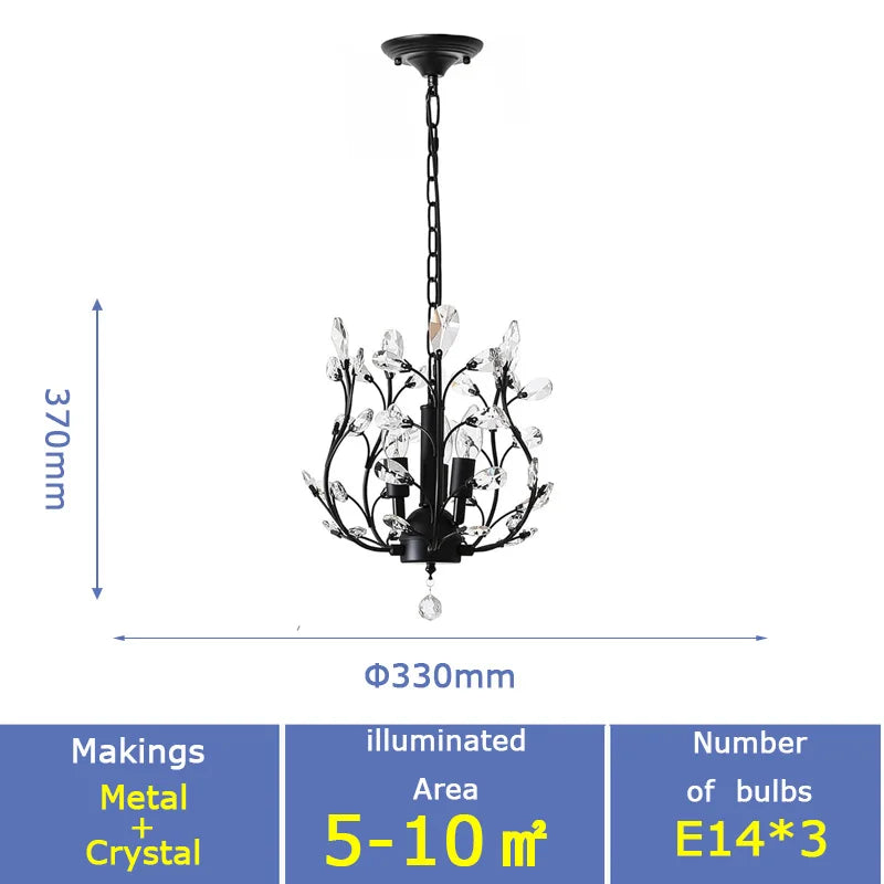 Modern Glass Golden vintage leaf branch crystal chandeliers