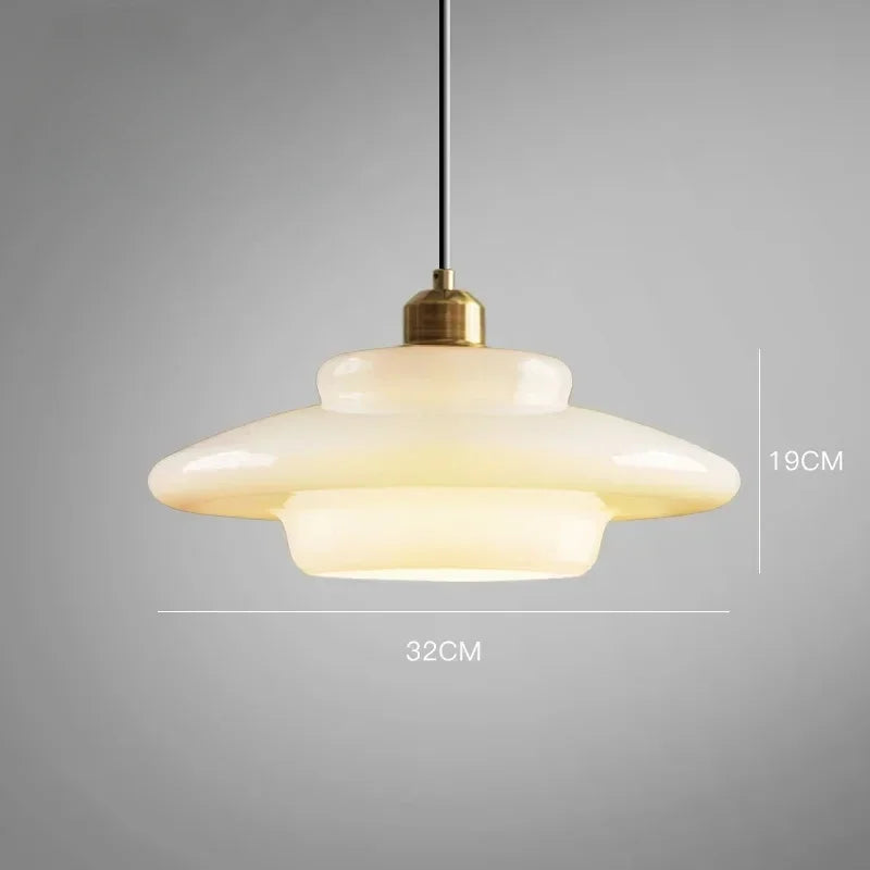 Modern Minimalist Mid Century Art Milk White Glass Pendant Light