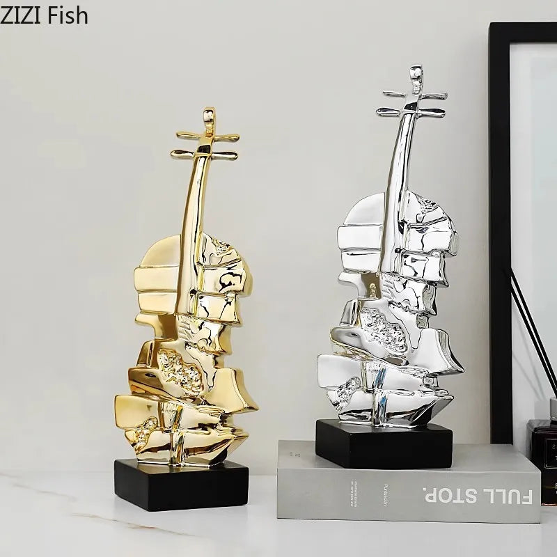 Aesthetic Decor Abstract Violin Sculpture