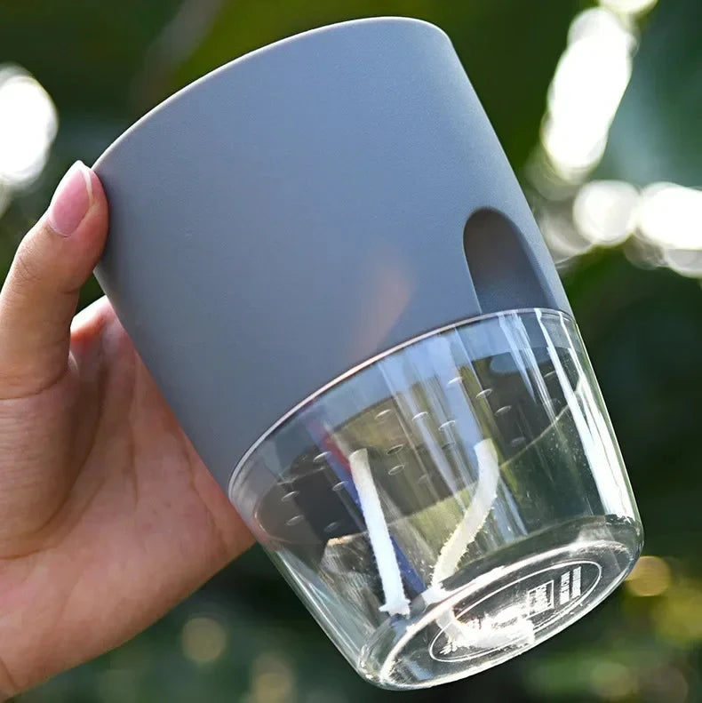 Self Watering Flowerpot Transparent Double Layer