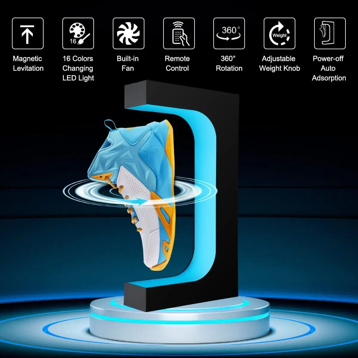 Magnetic Floating Shoe Display Stand | Magnetic Levitation Shoe Stand with LED Lights