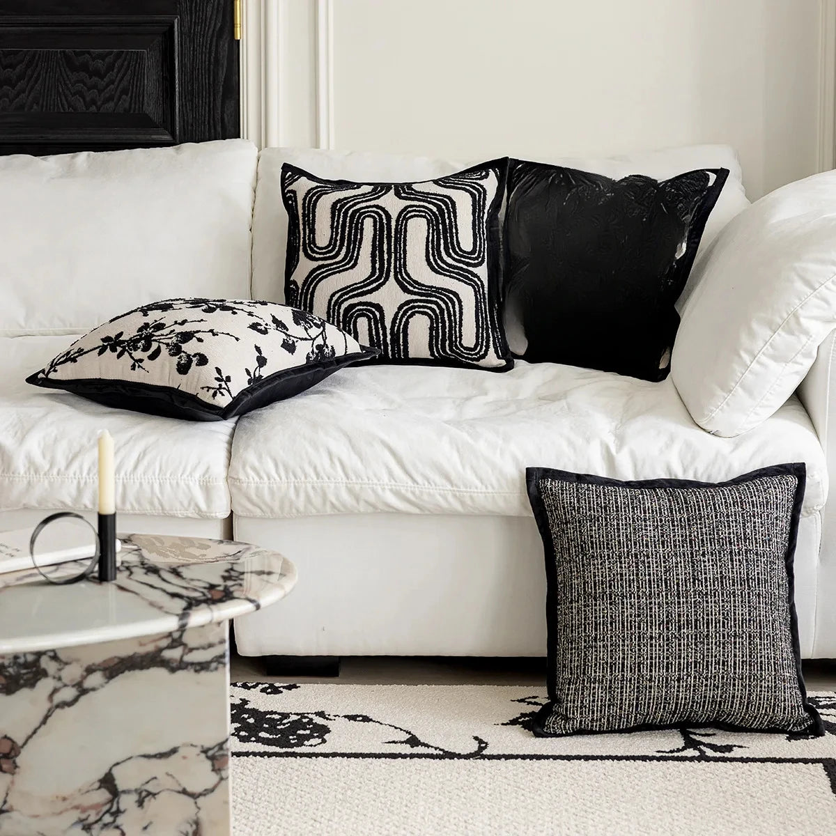 Black Throws Pillow Nordic Modern Minimalist Cushion Cover