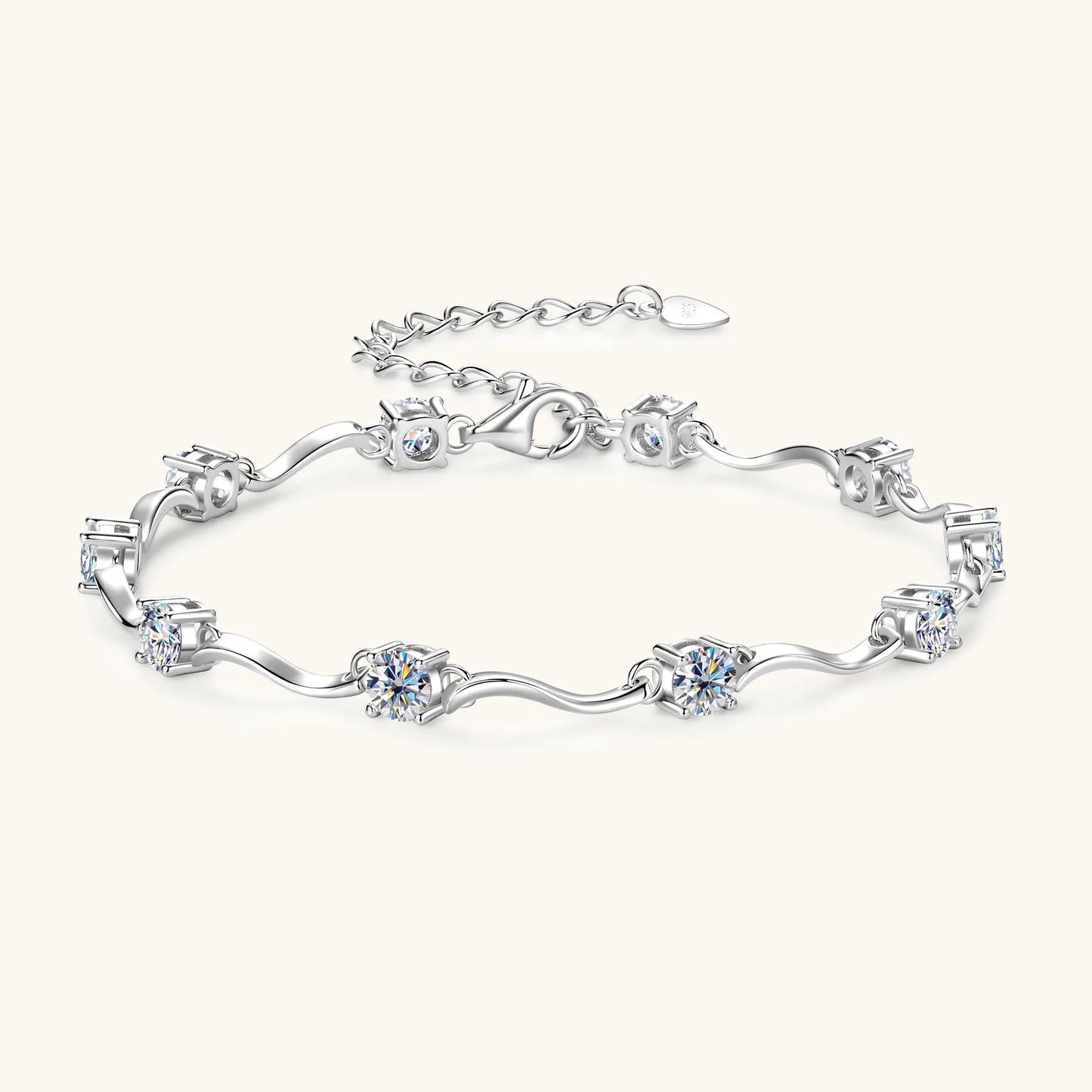 Moissanite 925 Stirling Silver Bracelets GRA Certified