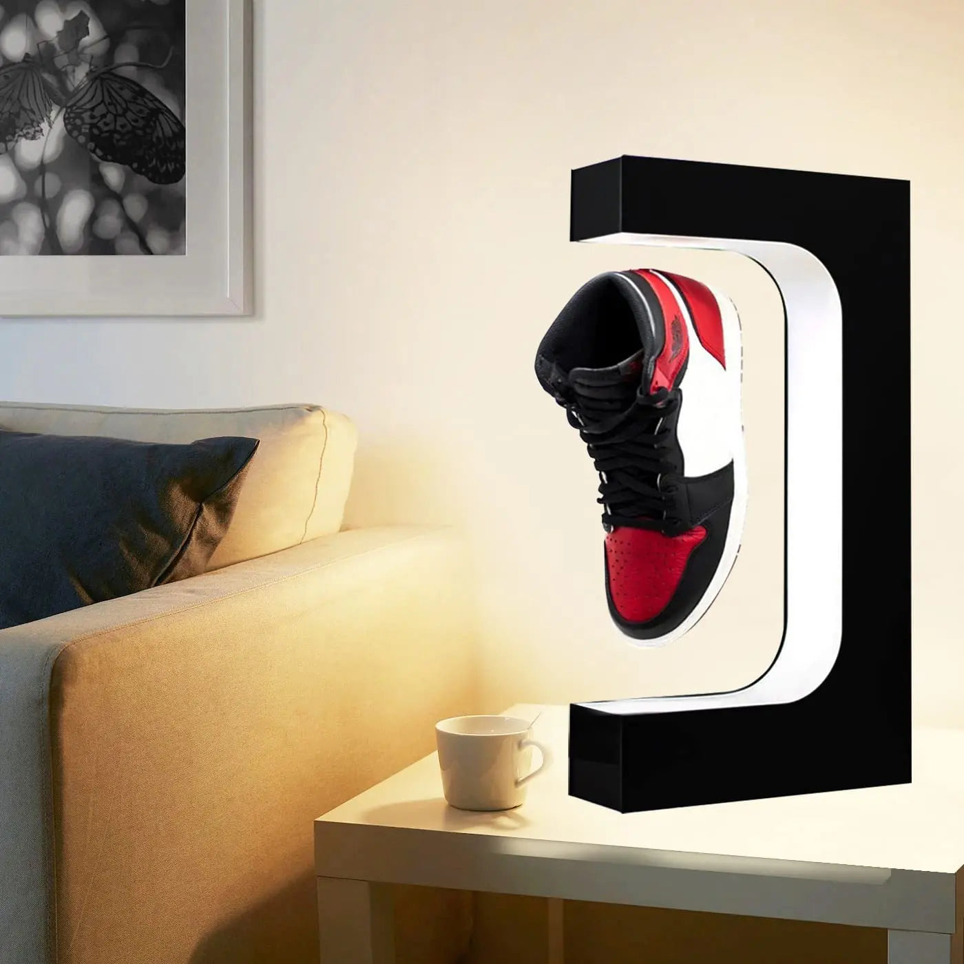 Magnetic Floating Shoe Display Stand | Magnetic Levitation Shoe Stand with LED Lights