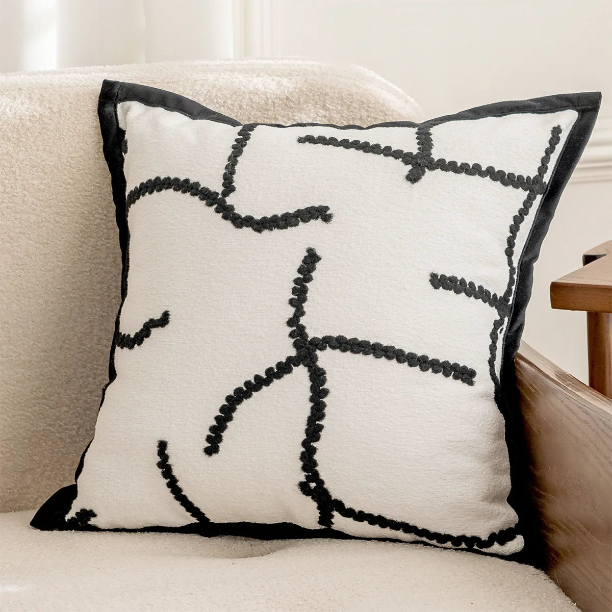 Black Throws Pillow Nordic Modern Minimalist Cushion Cover