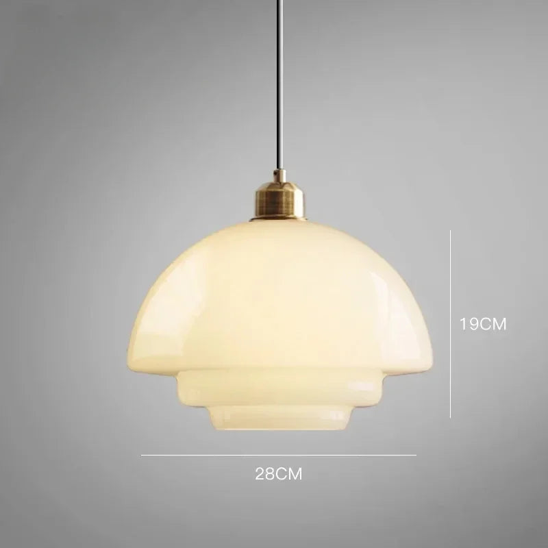 Modern Minimalist Mid Century Art Milk White Glass Pendant Light
