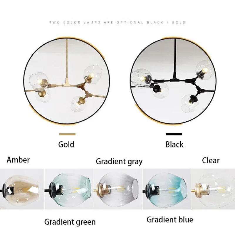 Italy Designer´s Artistic Bubble Blue Glass Chandelier Light Fixture