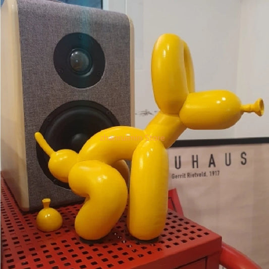 Cute Shiny Balloon Dog Shape Statue