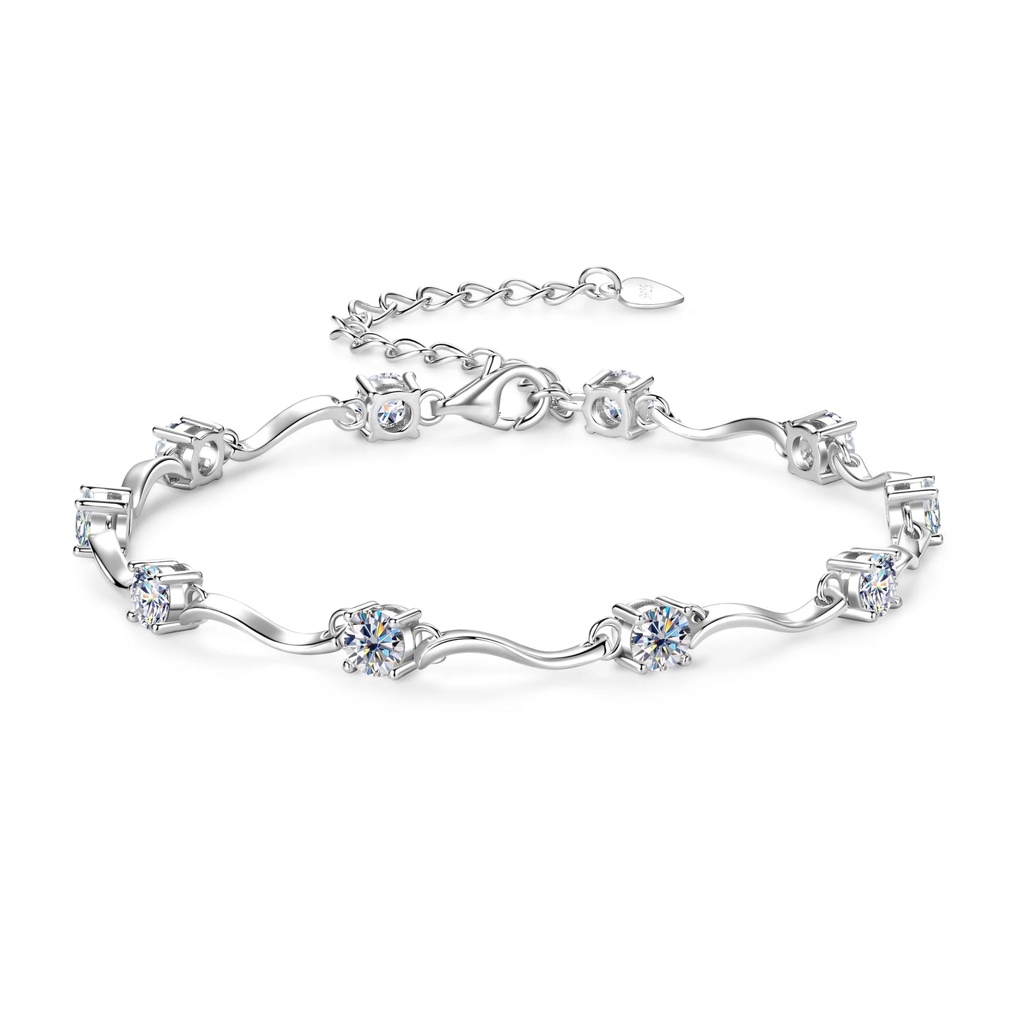 Bracelets en argent sterling 925 et moissanite certifiés GRA