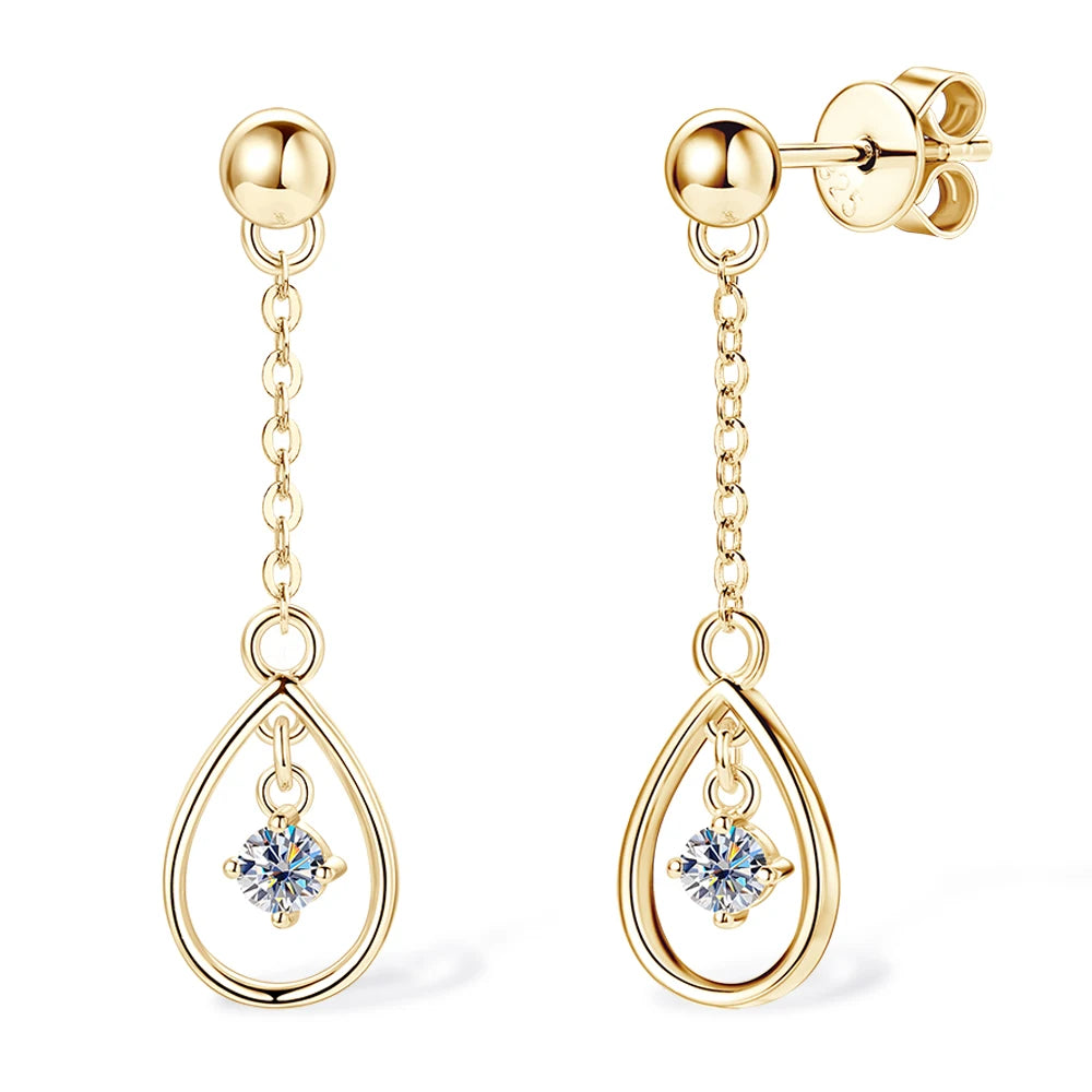 Moissanite Tassel 925 Sterling Silver Long Drop Earrings