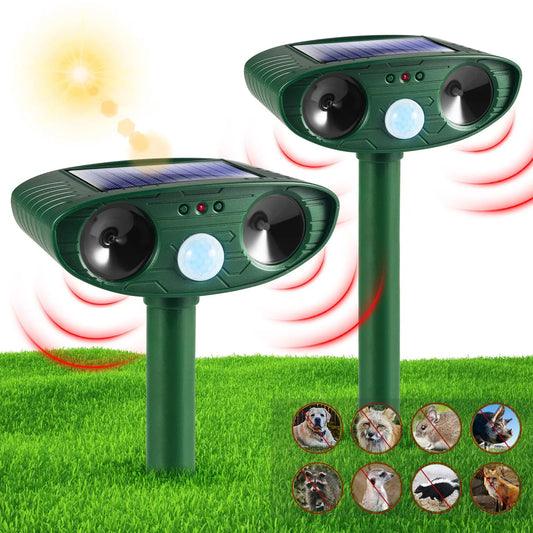 Ultrasonic Solar-Powered Animal Repeller – Motion-Activated Pest Control for Garden, Lawn & Farm Yard