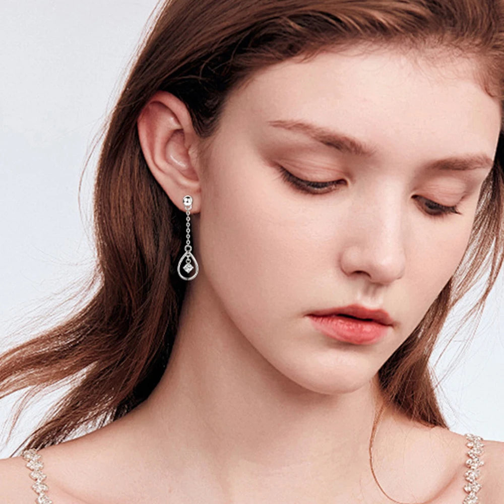 Moissanite Tassel 925 Sterling Silver Long Drop Earrings