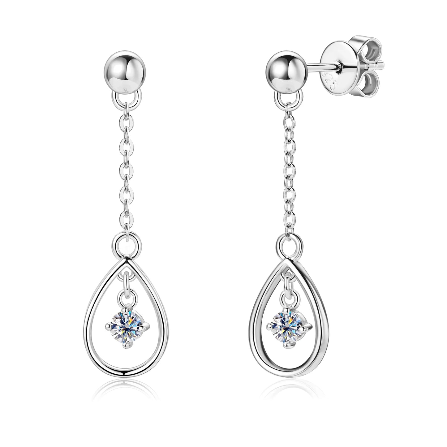Moissanite Tassel 925 Sterling Silver Long Drop Earrings